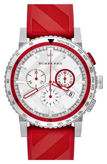 burberry check stamped chronograph rubber strap watch 42mm|Burberry Men's Watch Chronograph The City 42mm Nova Check .